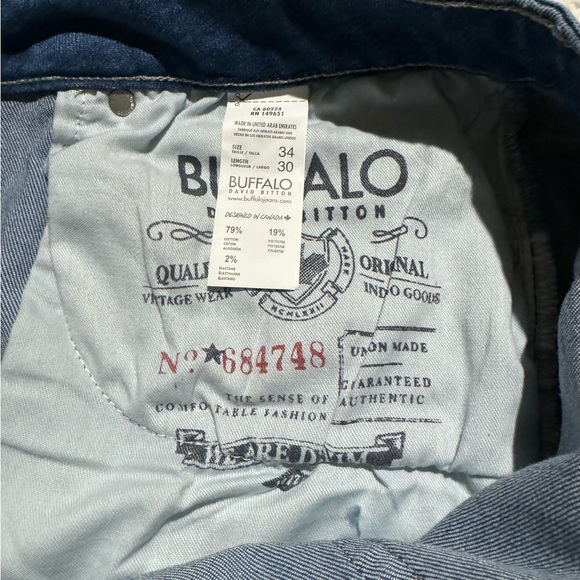 Buffalo David Button•Relaxed Straight•Driven•Stretch•Mens Indigo Jeans•34 x 30 - Picture 8 of 12